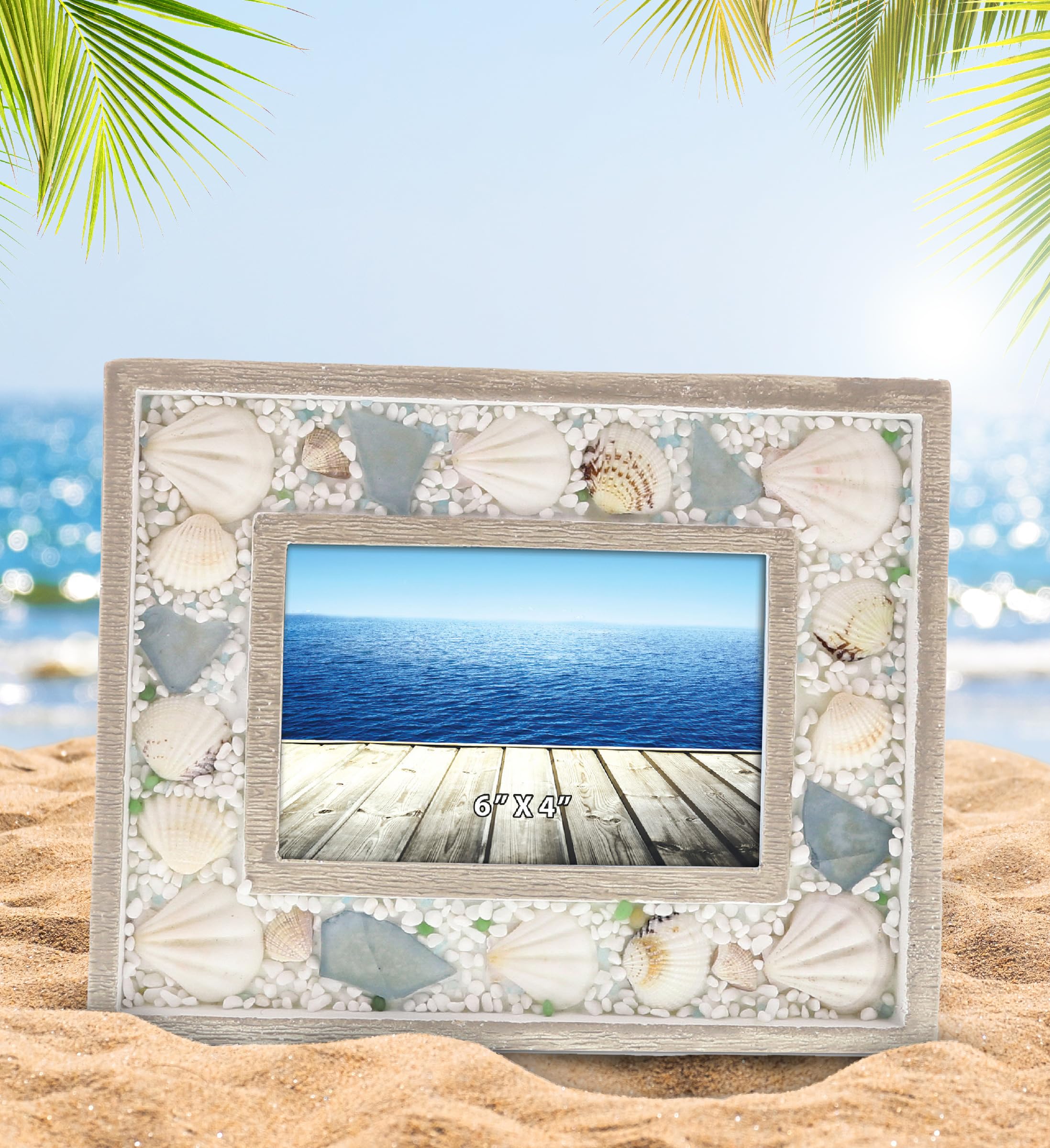 海の風景 水彩画 木製フレーム付き27ｃｍ25ｃｍ 海の風景 水彩画 木製フレーム付き27cm25cm 【公式通販】